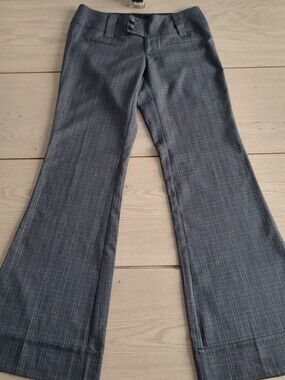 Women's Gray Plaid Wide-Leg Dress Pants